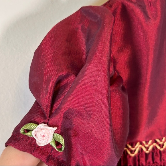 Vintage George Toddler Girls Red Dress Size 18 Months Christmas Pictures Party - Picture 4 of 6